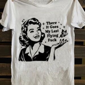 White Graphic T-Shirt with Retro Print